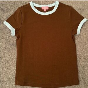 Edikted Brown and Blue Contrast Tee